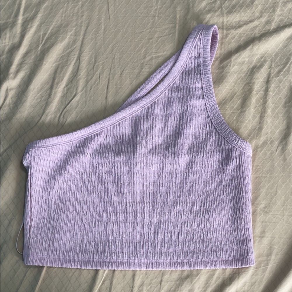 American Eagle Outfitters Lavender One-Shoulder Top